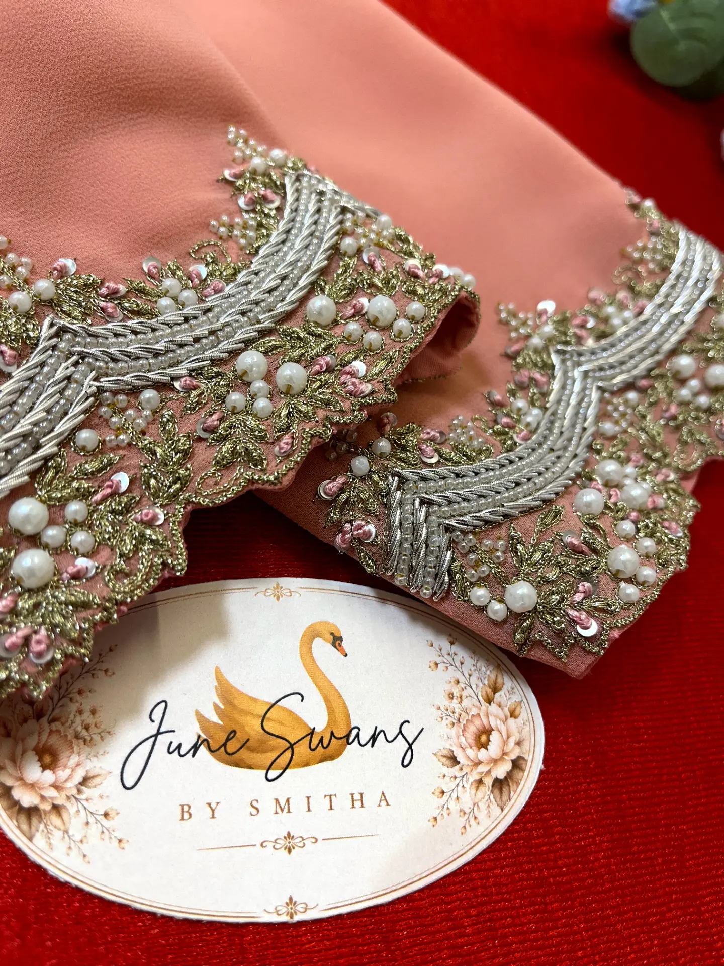 A celebration of colour, craft and intricate details — statement blouse in rich pink